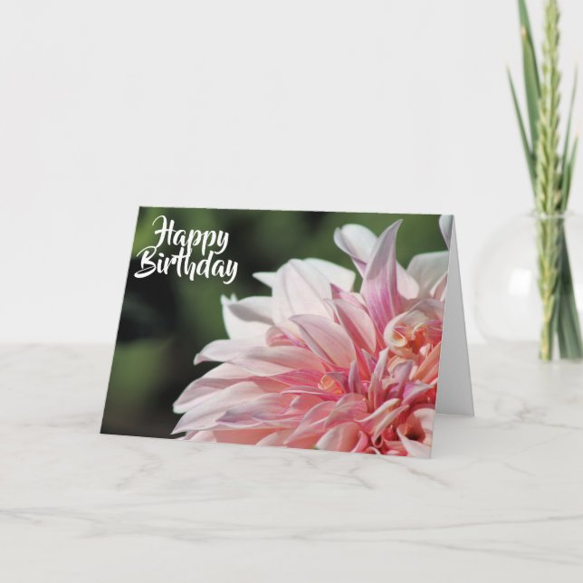 Nätt kort för sommarDahliahälsning (Framsida)