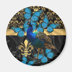 Nätt kvinnlig påfågeldesign magnet