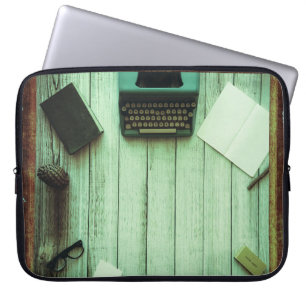 Nätt lantlig handstil för Aquabokskrivmaskin Laptop Sleeve