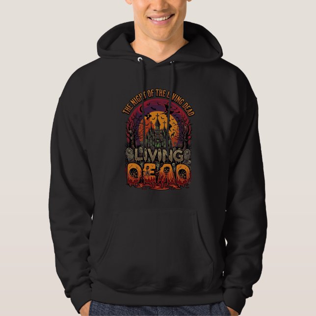 Natt Levande Död Halloween Spökhus Häxa Sk Hoodie (Framsida)