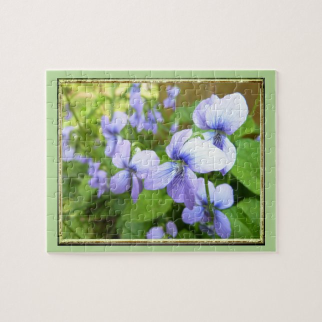 Nätt lila blommor pussel (Horisontell)