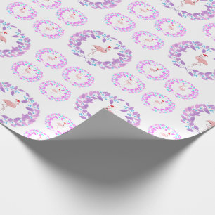 Nätt lila- & rosaFlamingoKalikimaka jul Presentpapper