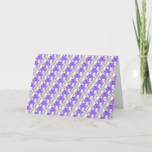 Nätt lilor och klar Rhinestoneranddesign Kort (Framsida)