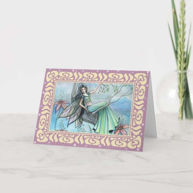 Natt Lily Fairy Blank Greeting Card Kort (Framsida)