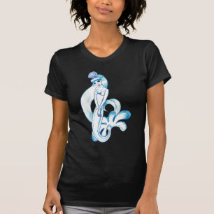 Nätt ljus blåttsjöjungfru - blåttbakgrund t-shirt