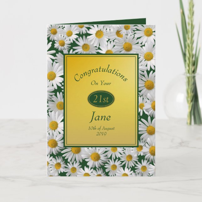 Nätt ljus daisygrattisfödelsedag kort (Framsida)