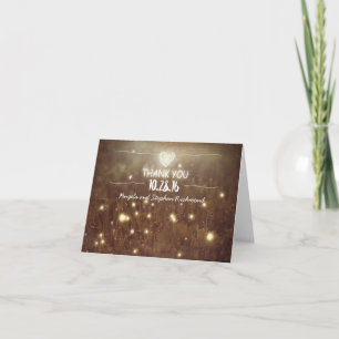 Natt ljus-fireflies, ett stort tack till bröllop