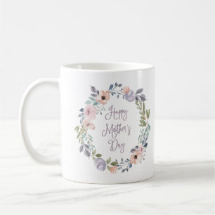 Nätt lycklig mors dag för vattenfärgblommigt kaffemugg
