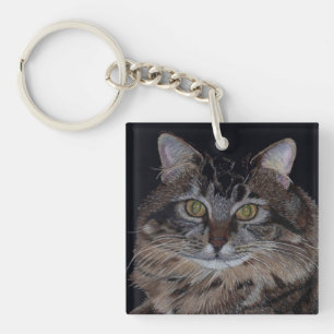 Nätt Maine Coonkattunge Keychain