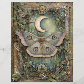 Natt Månskärm Junk Journal Scrapbook Papper