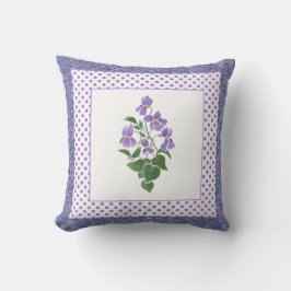 Nätt Mauve vattenfärgViolets och polka dots Kudde