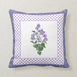 Nätt Mauve vattenfärgViolets och polka dots Kudde