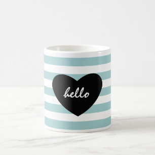 Nätt Mint och hjärta för vitrandhejer Kaffemugg