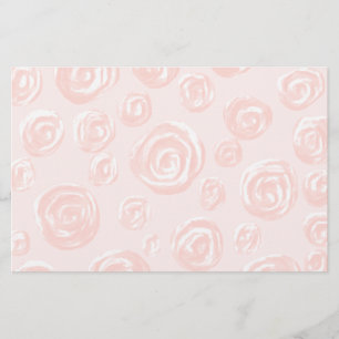 Nätt mjuk rosa rosmodell brevpapper