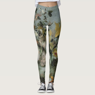 nätt mjuka färger för blom- design leggings