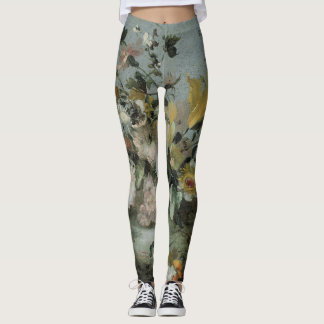 nätt mjuka färger för blom- design leggings