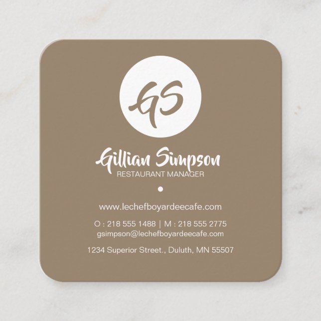 Nätt modern blommamönstervisitkort fyrkantigt visitkort (Framsida)