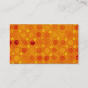 Nätt modernt orange och gult polka dotsmönster visitkort
