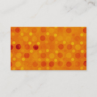 Nätt modernt orange och gult polka dotsmönster visitkort