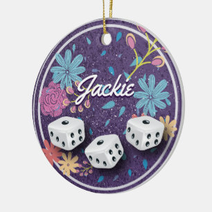 Nätt Monogram Bunco eller Bunco prydnad Julgransprydnad Keramik