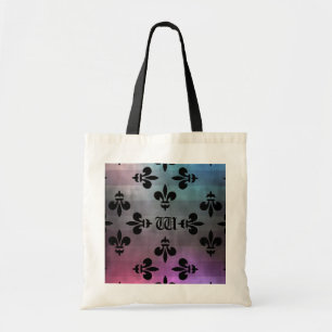 Nätt monogrammed Fleur de lis mönster Tygkasse