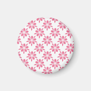 Nätt mönster för rosa- och vitSnowflakeblomma Magnet
