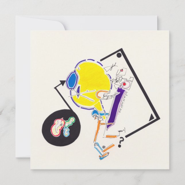 Natt & Nap Teckning 15 Strange Square-inbjudan Inbjudningar (Framsida)