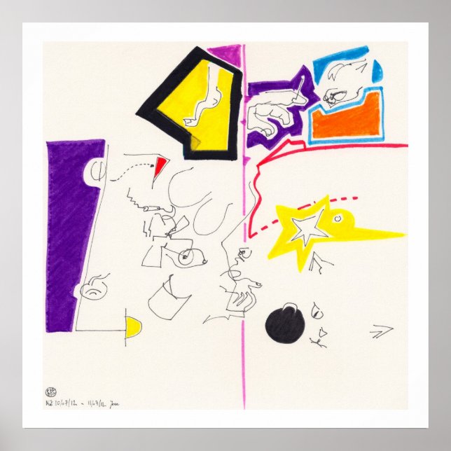 Natt & Nap Teckning 2 av PBaud Archival Poster (Framsidan)