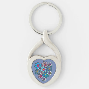 Nätt nyckelringgåva twisted heart silverfärgad nyckelring