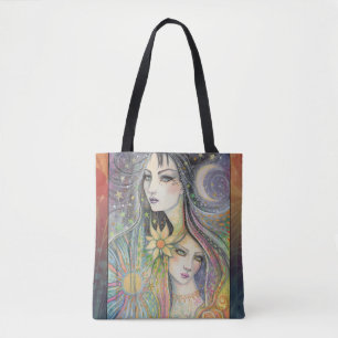 Natt och Dag Boho-fantasiart av Molly Harrison Tygkasse