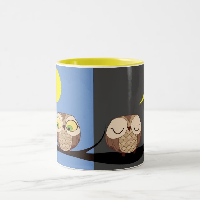 Natt- och dagugglor Två-Tonad mugg (Center)