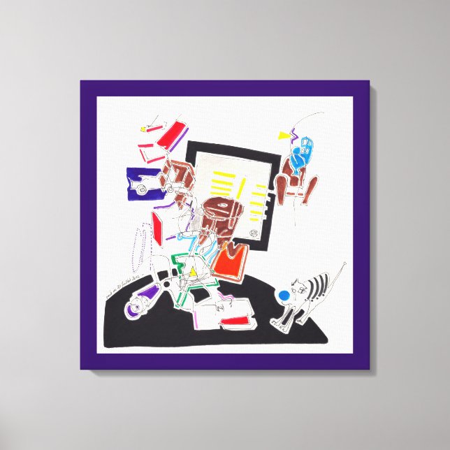 Natt och Nap Teckning Katten tittade på Tasmanian  Canvastryck (Framsida)