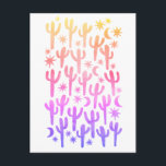 Natt Öken Saguaro Kaktus Solnedgång Akvarell Vykort<br><div class="desc">Kolla in detta färgrika kaktusmönster.
 
 Besök min butik för mer!</div>