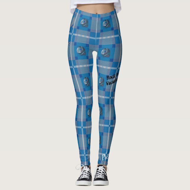 Nätt ond "sirenpläd" damasker leggings (Framsida)