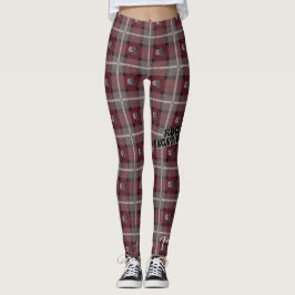 Nätt ond "sirenpläd" damasker - Merlot Leggings