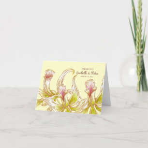 Nätt Orchids som gifta sig tackkortet Tack Kort
