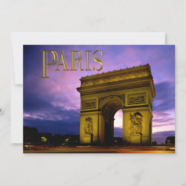 Natt på Arc de Triomphe Paris Inbjudningar (Framsida)