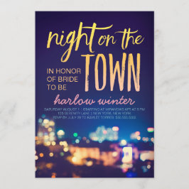 Natt på det TownBachelorette partyet Inbjudningar