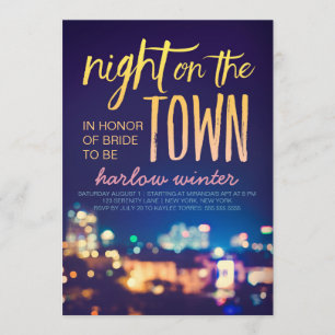 Natt på det TownBachelorette partyet Inbjudningar