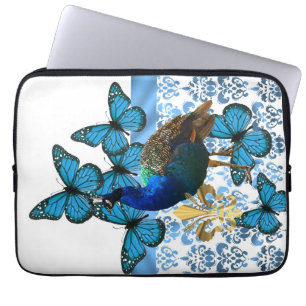 Nätt påfågel- och blåttfjärilar laptop fodral