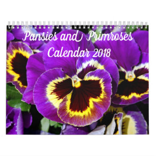 Nätt pansies och primroses kalender