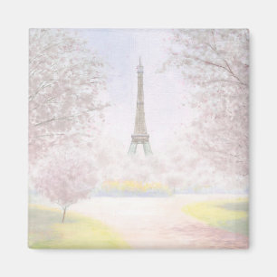 Nätt Paris i pastell Magnet