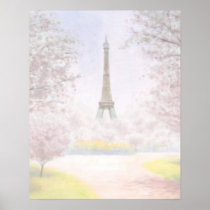 Nätt Paris i pastell Poster