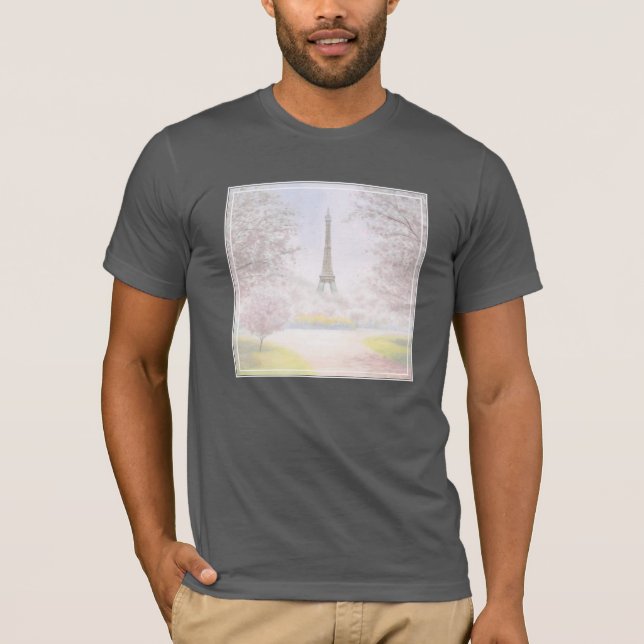 Nätt Paris i pastell T Shirt (Framsida)