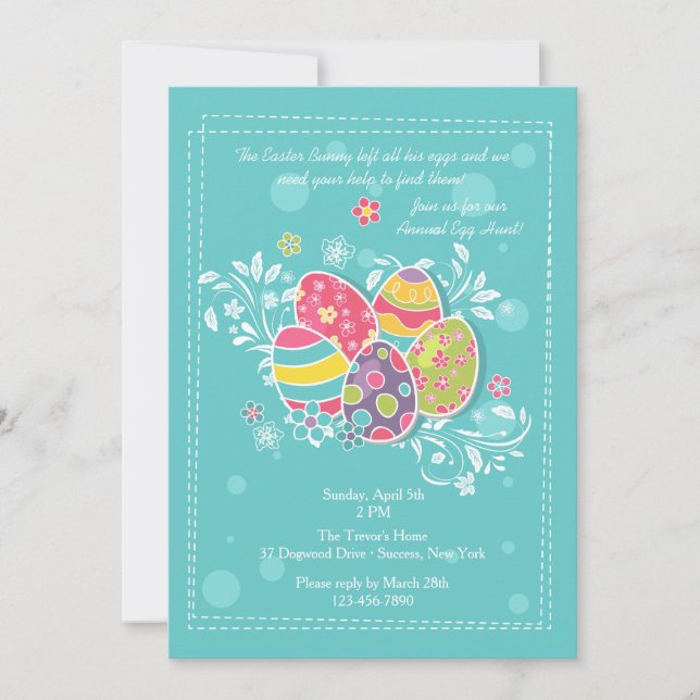 Nätt påskägginbjudan inbjudningar (Framsida)