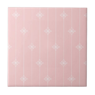 Nätt pastellfärgad rosa blommönster kakelplatta