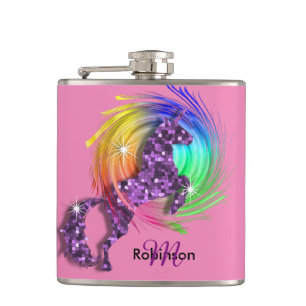 Nätt personlig för fantasiregnbågeUnicorn Fickplunta