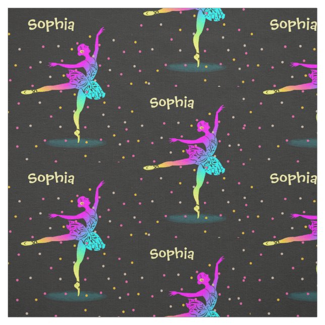 Nätt personlig för tema för regnbågebalettdans tyg (Provkarta)