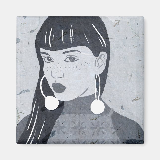 Natt Porträtt Glance Magnet (Framsidan)