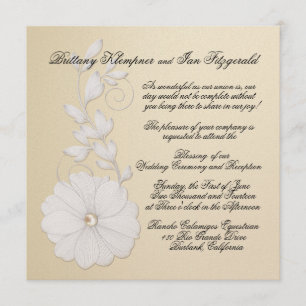 Nätt präglad Posy med pärlemorfärg metallisk Inbjudningar